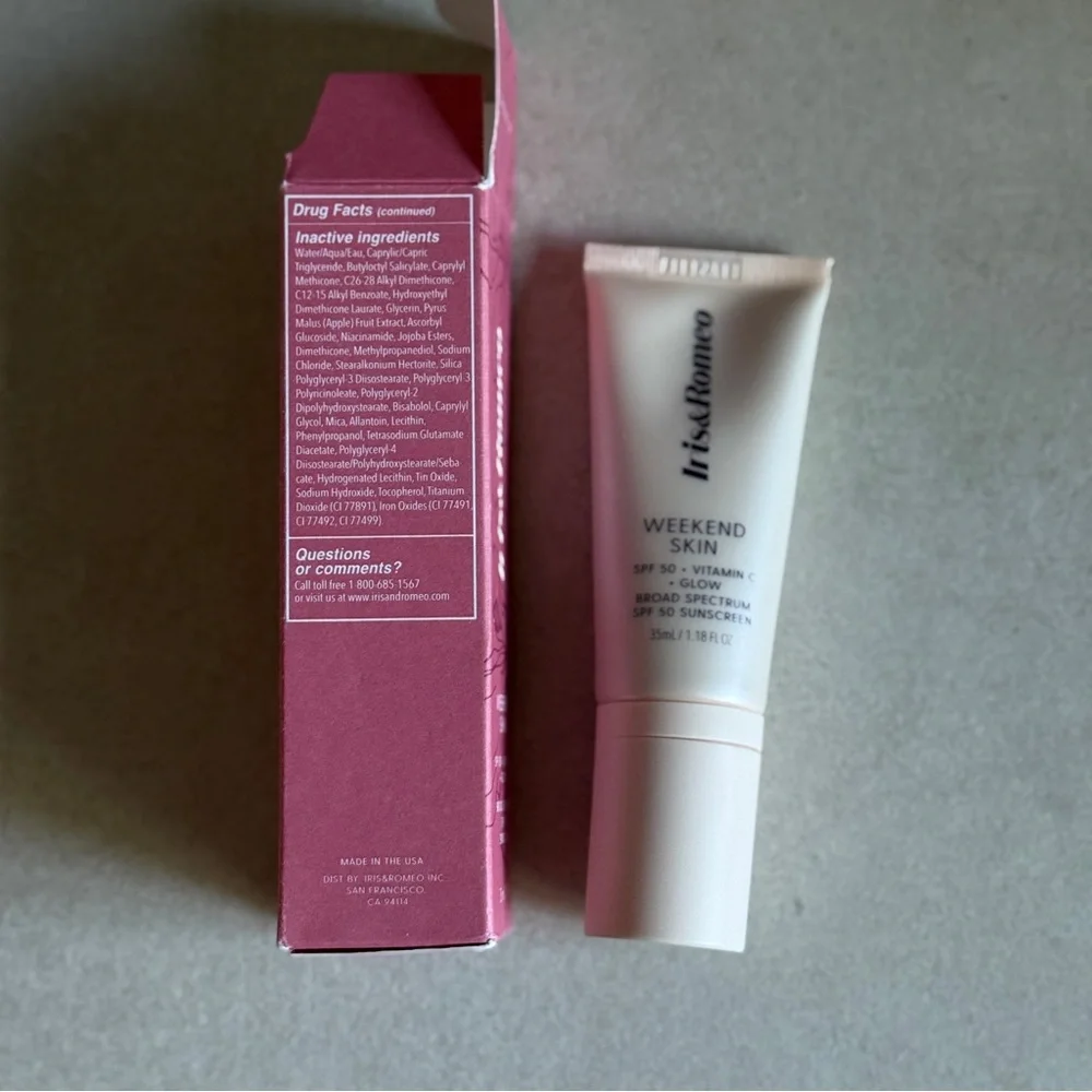 Iris & Romeo Weekend Skin SPF 50 Vitamin C Glow Sunscreen 1.18 oz